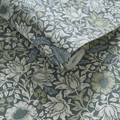 Clarke & Clarke William Morris Designs Wallpapers Mallow Wallpaper - Slate/Dove - W0173/01