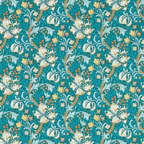 Clarke & Clarke William Morris Designs Wallpapers Golden Lily Wallpaper - Teal - W0174/03