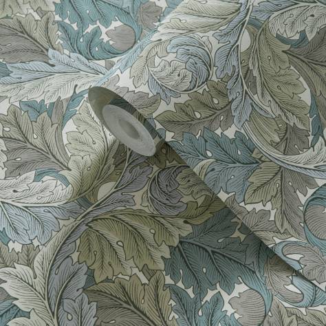 Clarke & Clarke William Morris Designs Wallpapers Acanthus Wallpaper - Slate/Dove - W0175/03