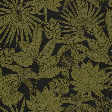 Caselio  L'Odyssee Wallpapers Hawai Wallpaper - Noir / Vert Kaki - OYS101437402