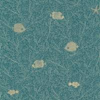 Fish and Chips Wallpaper - Bleu Nuit Dore
