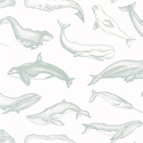 Caselio  Sea You Soon Wallpapers Whale Done Wallpaper - Vert D'eau - 102797010