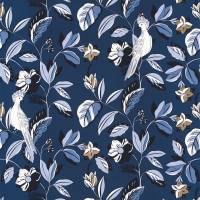 Sweet Feathers Wallpaper - Midnight Blue Dore