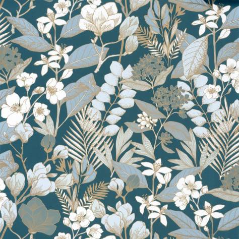 Caselio  Only Blue Wallpapers Lovely Field Wallpaper - Teal Blue Dore - 102656162
