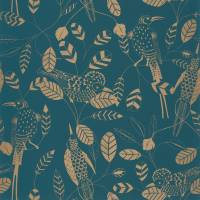 Elegante Wallpaper - Teal Blue Dore
