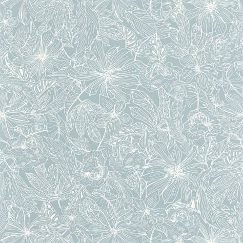 Caselio  Only Blue Wallpapers Tropical Sun Wallpaper - Smoke Blue - 102686000