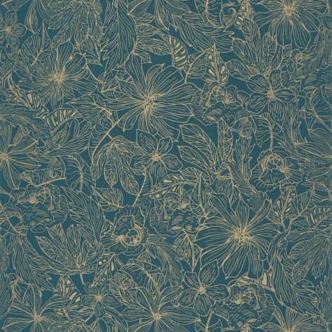 Caselio  Only Blue Wallpapers Tropical Sun Wallpaper - Teal Blue Dore - 102686123