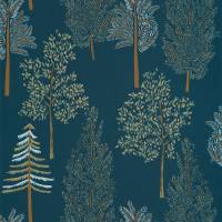 The Tree House Wallpaper - Bleu Nuit