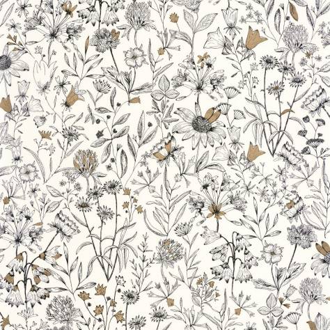 Caselio  Nos Gravures Wallpapers Jardin De Giverny Wallpaper - Blanc Or - 103000215