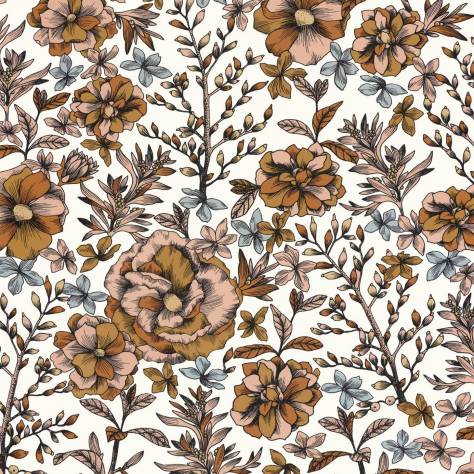 Caselio  Nos Gravures Wallpapers Jardin De Beauregard Wallpaper - Blanc Orange - 103060333