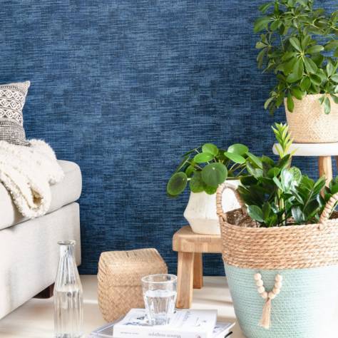 Caselio  Velvet Wallpapers Uni Metallise Wallpaper - Bleu Lagon Irise - 102856060