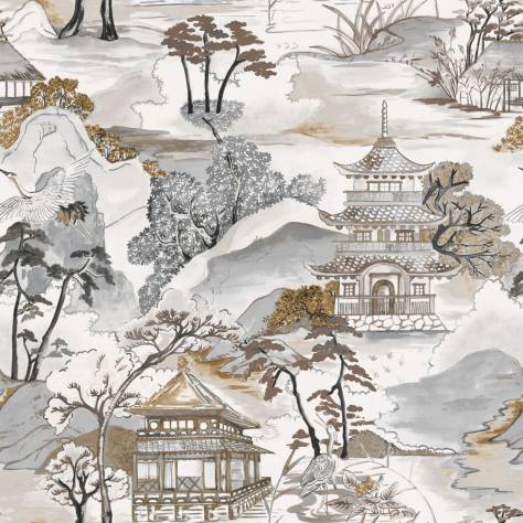 Casamance  Archipel Wallpapers Nara Wallpaper - Blanc/Mordore - 75310100