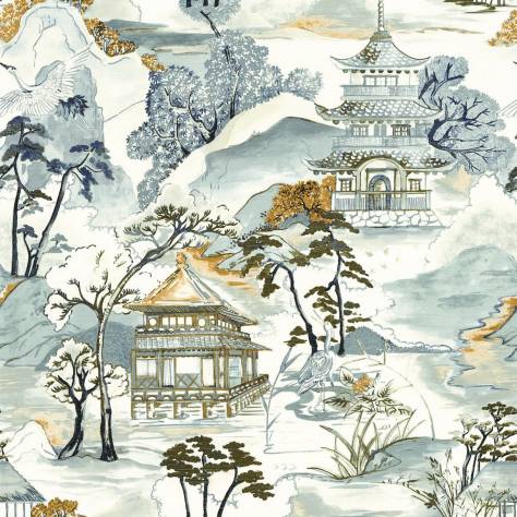 Casamance  Archipel Wallpapers Nara Wallpaper - Blanc/Celadon - 75310202
