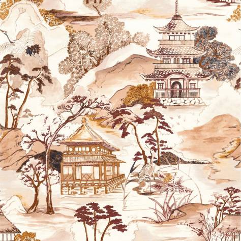 Casamance  Archipel Wallpapers Nara Wallpaper - Blanc/Garance - 75310304