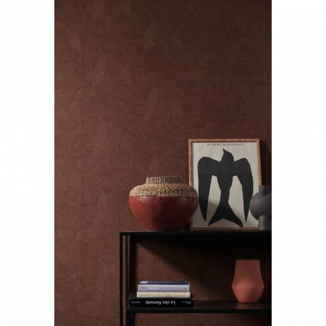Casamance  Textures Vegetales Wallpapers Sapelli Wallpaper - Terracotta - 74865818