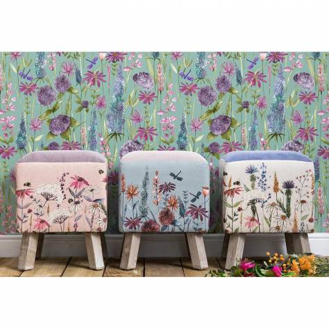 Voyage Maison Florabunda Wallpapers Helaine Wallpaper - Lilac Linen - WA21230