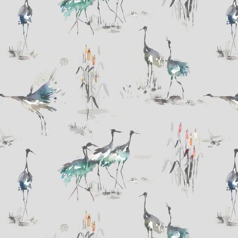 Voyage Maison Kyoto Gardens Wallpapers Cranes Wallpaper - Cobalt - CRANES-WALLPAPER-COBALT