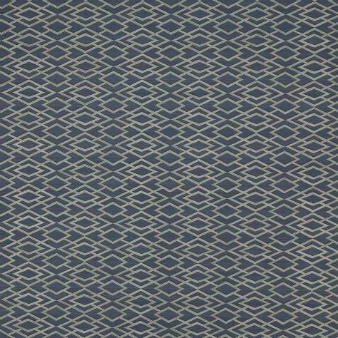 Jane Churchill Atmosphere VI Wallpapers Geometric Silk Wallpaper - Midnight - J8001-01