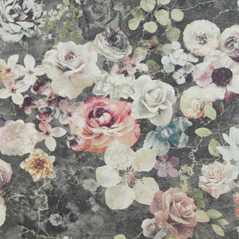 Jane Churchill Atmosphere VI Wallpapers Marble Rose Wallpaper - Charcoal - J8004-01