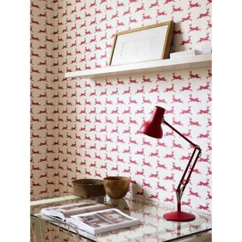Jane Churchill Rowan Wallpapers March Hare Wallpaper - Soft Pink - J135W-09-p