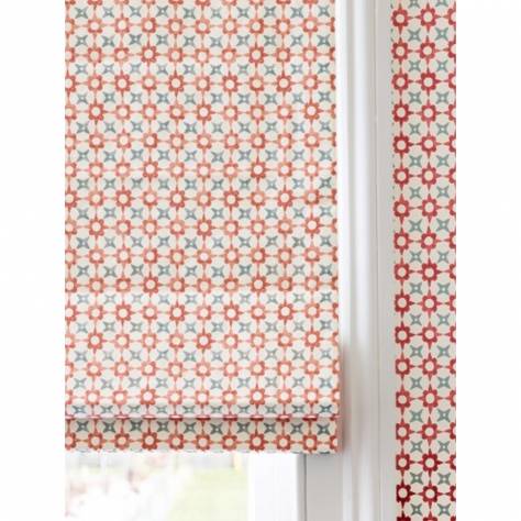 Jane Churchill Rowan Wallpapers Tassi Wallpaper - Red/Aqua - J175W-04-p