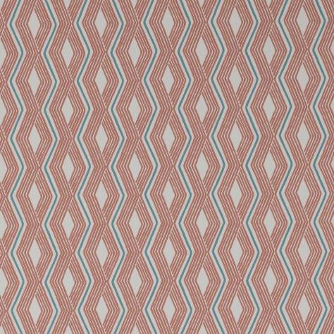 Jane Churchill Rowan Wallpapers Pemba Wallpaper - Red/Blue - J177W-02-p