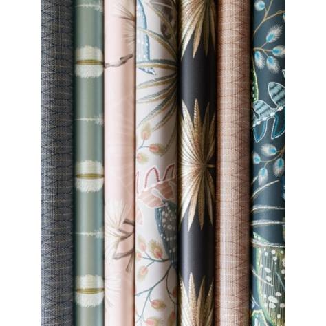 Jane Churchill Rousseau Wallpapers Snow Flower Wallpaper - Aqua/Lime - J183W-03