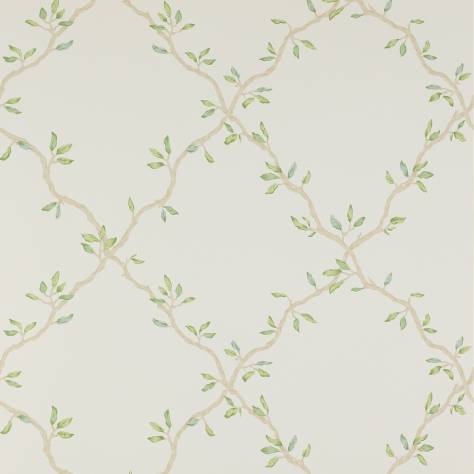 Colefax & Fowler  Small Design II Wallpapers Leaf Trellis Wallpaper - Ivory/Green - 07706-03