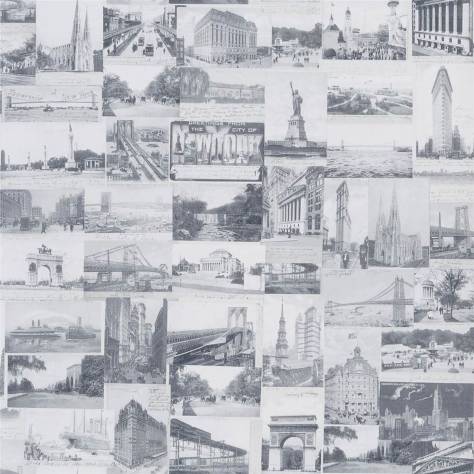 Ralph Lauren Signature Loft Papers Wallpapers New York Postcard Wallpaper - Light Grey - PRL5000/05