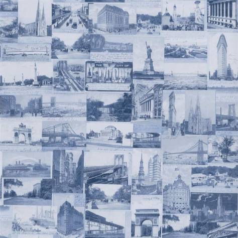 Ralph Lauren Signature Loft Papers Wallpapers New York Postcard Wallpaper - Indigo - PRL5000/06
