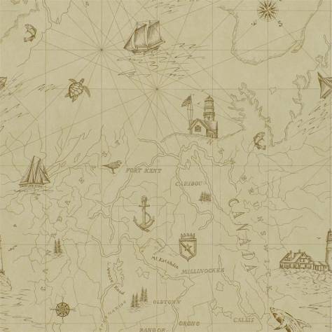 Ralph Lauren Signature Islesboro Wallpapers Searsport Map Wallpaper - Parchment - PRL5027/02