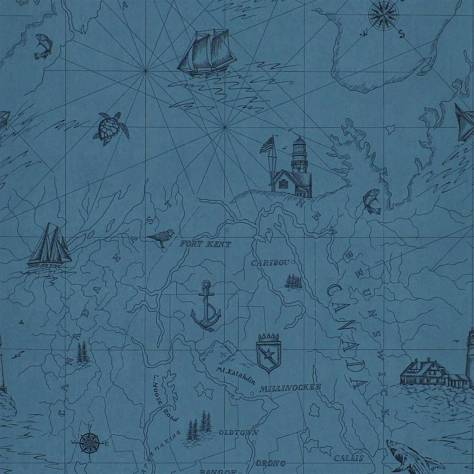 Ralph Lauren Signature Islesboro Wallpapers Searsport Map Wallpaper - Atlantic - PRL5027/03