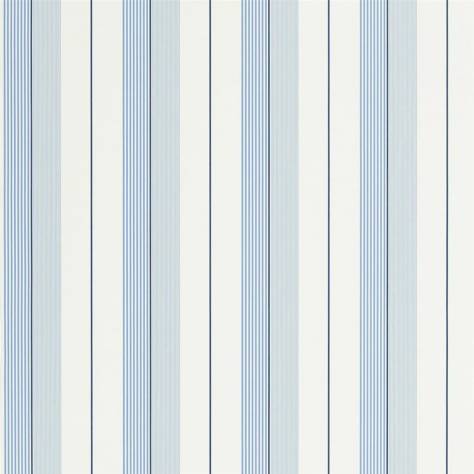 Ralph Lauren Signature Stripe Library Wallpapers Aiden Stripe Wallpaper - Blue / White - PRL020/04