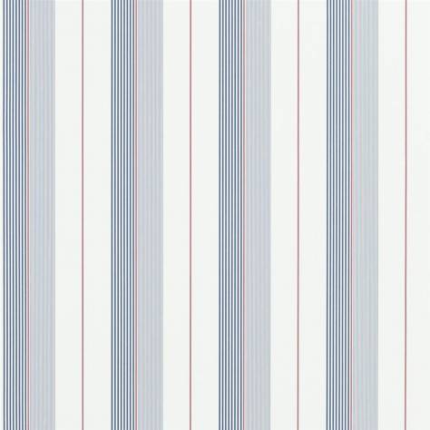 Ralph Lauren Signature Stripe Library Wallpapers Aiden Stripe Wallpaper - Navy / Red / White - PRL020/06