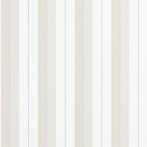 Ralph Lauren Signature Stripe Library Wallpapers Aiden Stripe Wallpaper - Natural / Blue - PRL020/08