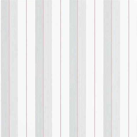 Ralph Lauren Signature Stripe Library Wallpapers Aiden Stripe Wallpaper - Granite / Red - PRL020/13