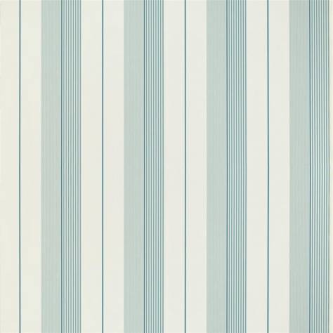 Ralph Lauren Signature Stripe Library Wallpapers Aiden Stripe Wallpaper - Teal Blue - PRL020/14
