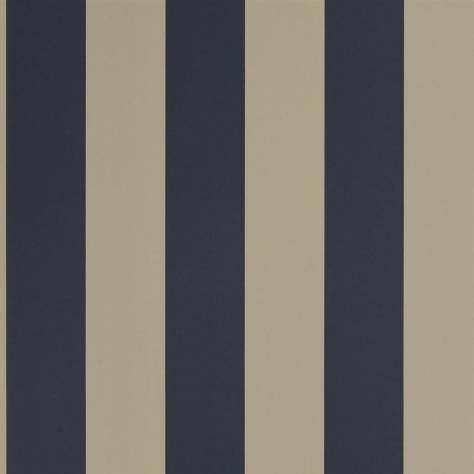 Ralph Lauren Signature Stripe Library Wallpapers Spalding Stripe Wallpaper - Navy / Sand - PRL026/13