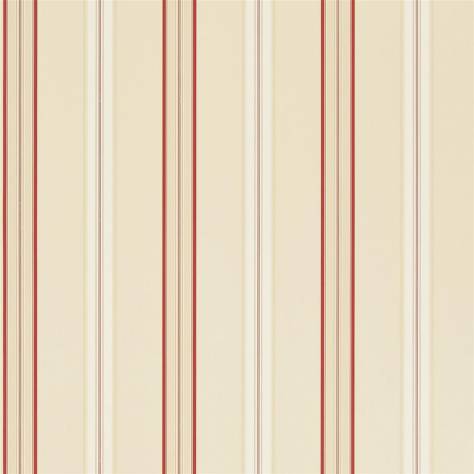 Ralph Lauren Signature Stripe Library Wallpapers Dunston Stripe Wallpaper - Vermilion - PRL054/06