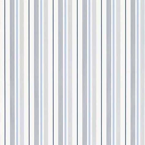 Ralph Lauren Signature Stripe Library Wallpapers Gable Stripe Wallpaper - French Blue - PRL057/01