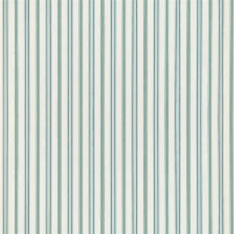 Ralph Lauren Signature Stripe Library Wallpapers Basil Stripe Wallpaper - Teal Blue - PRL709/08
