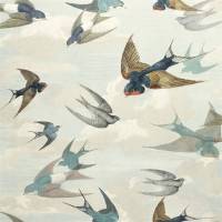 Chimney Swallows Wallpaper - Sky Blue