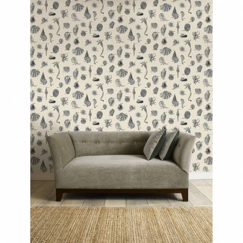 Linwood Fabrics Ephemera Wallpapers Low Tide Lunch Wallpaper - LW037/001