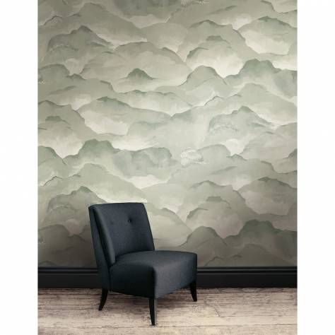 Linwood Fabrics Fable Wallpapers Rumi Wallpaper - Smokey - LW066/001