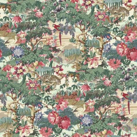 Linwood Fabrics Tango Wallpapers Jungle Rumble Wallpaper - Parrot - LW076/001