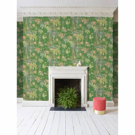 Linwood Fabrics Tango Wallpapers Bamboo Garden Wallpaper - Emerald - LW077/004
