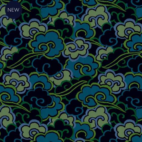 Linwood Fabrics Linwood Wallpapers Kimono Dreams Wallpaper - Moss - LW090/001