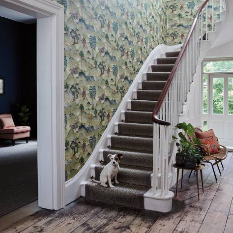 Linwood Fabrics Linwood Wallpapers Tally Ho! Wallpaper - Biscuit - LW023/003