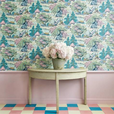 Linwood Fabrics Linwood Wallpapers Tally Ho! Wallpaper - Biscuit - LW023/003