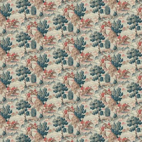 Linwood Fabrics Linwood Wallpapers Tally Ho! Wallpaper - Aqua - LW023/005